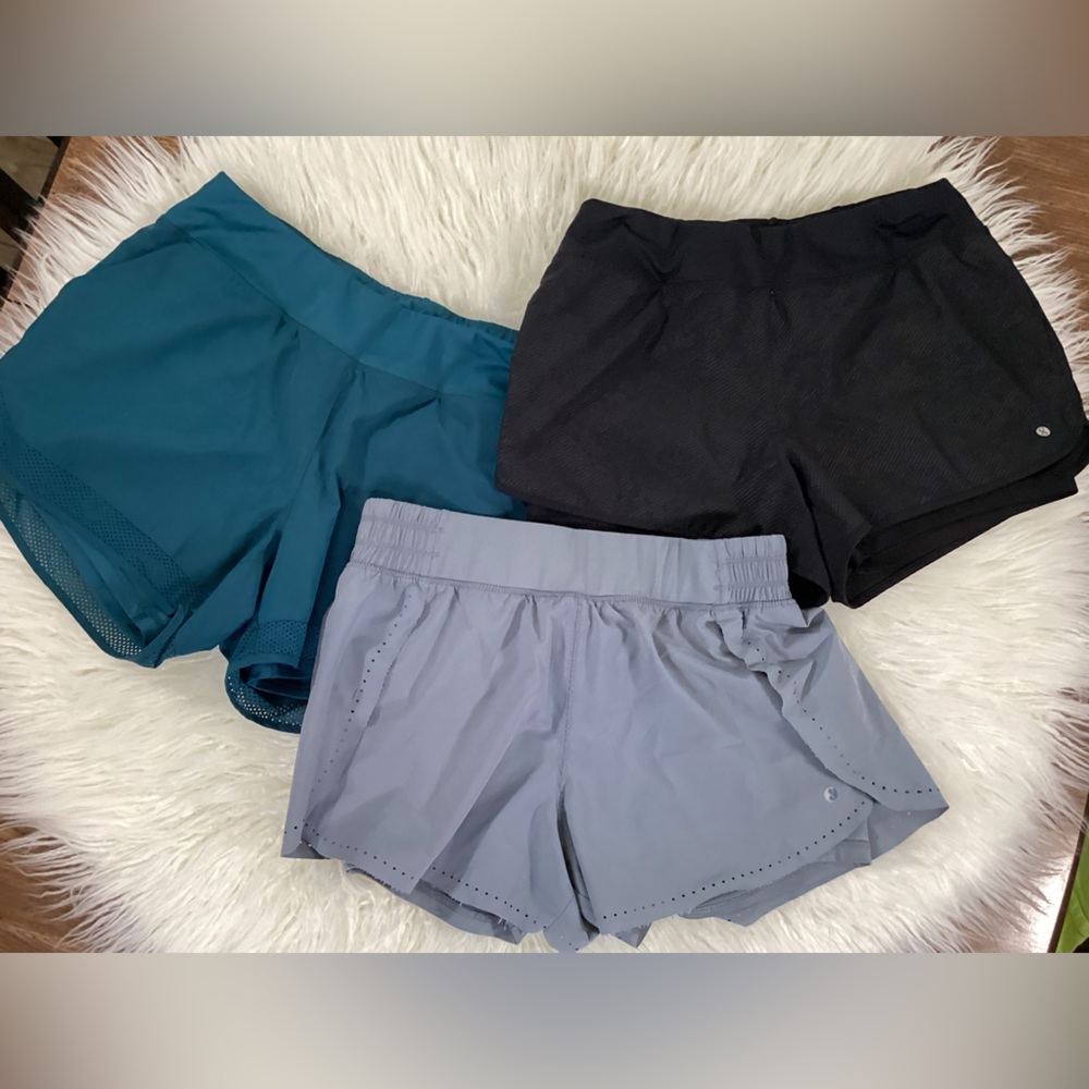 Women’s Active Performance Shorts - Teal, Black & Light Gray